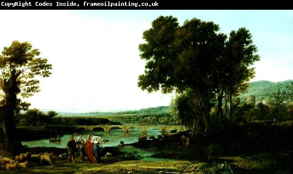 Claude Lorrain landscape with jacob and laban and his daughters
